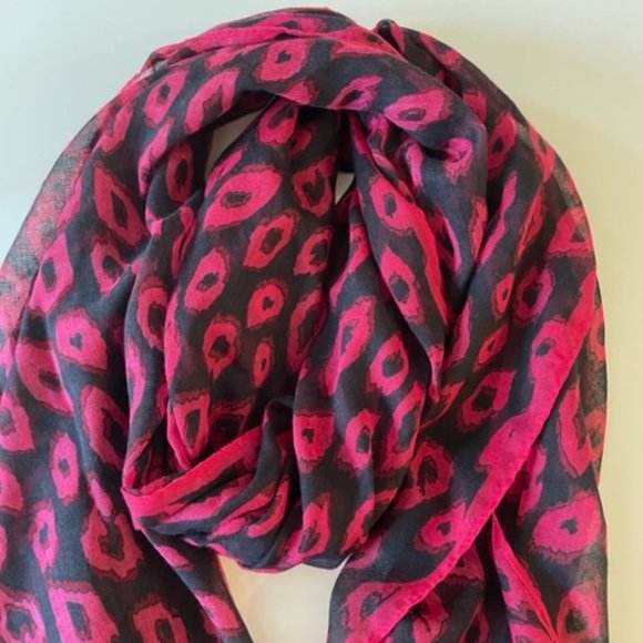 Chic by JACOB Red & Black Leopard Print Shear Scarf ~ NWOT - Picture 3 of 11